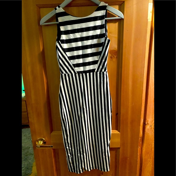 Zara Dresses & Skirts - Black and white extra small striped Zara dress